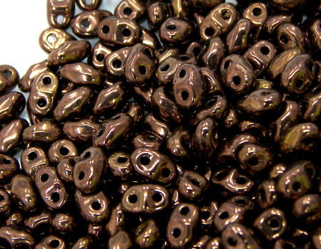 5 gramos Miniduo® 2 x 4mm - Agujeros:0,8mm Color: JET BRONZE - - Crystaldreams Abalorios