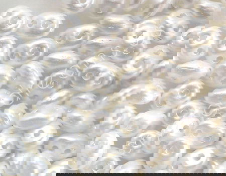 5 gramos Miniduo® 2 x 4mm - Agujeros:0,8mm Color: PASTEL WHITE - - Crystaldreams Abalorios