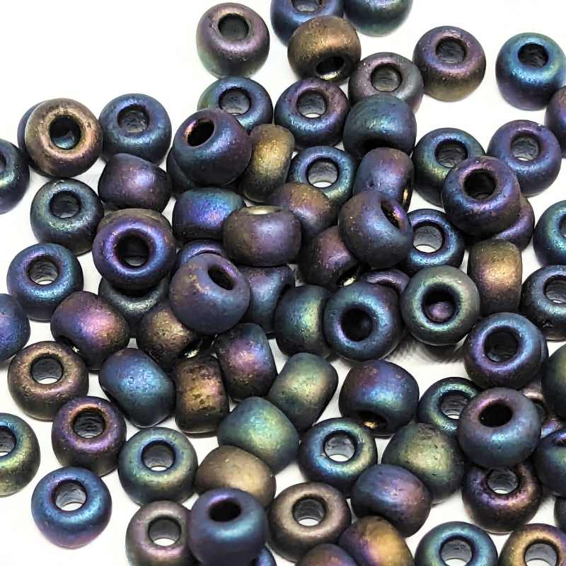 6/0 MIYUKI - rocalla - Matte Black AB- 1gr. - - Crystaldreams Abalorios