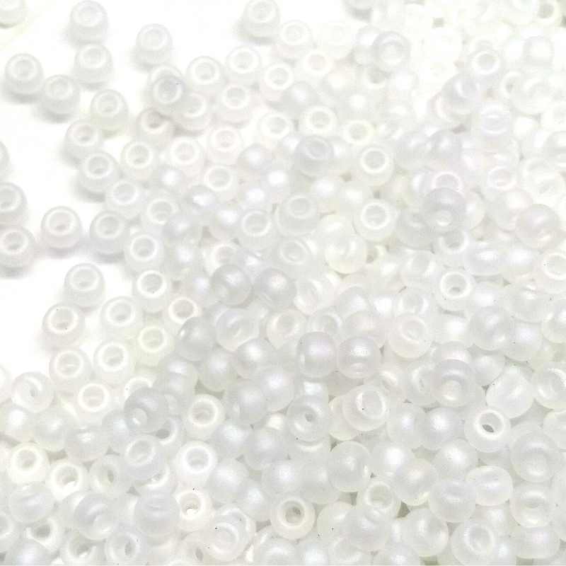 6/0 MIYUKI - rocalla - Matte Trasparent Crystal AB - 1 gr. - - Crystaldreams Abalorios