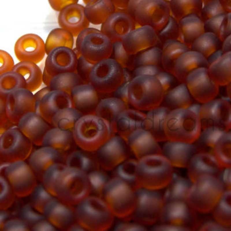6/0 MIYUKI - rocalla - Matte Trasparent Dark Topaz - 1gr. - - Crystaldreams Abalorios