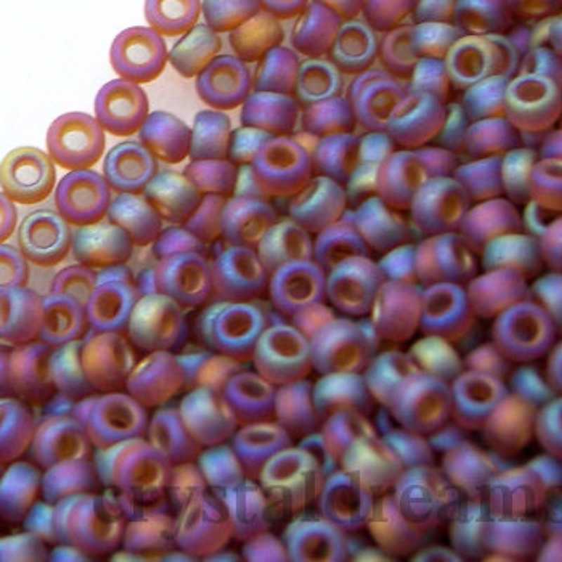 6/0 MIYUKI - rocalla - Matte Trasparent Dark Topaz AB- 1gr. - - Crystaldreams Abalorios