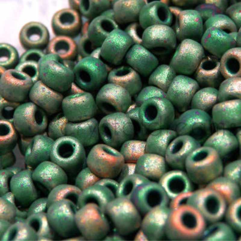 6/0 MIYUKI - rocalla - Metallic Matte Green Iris - 1gr. - - Crystaldreams Abalorios