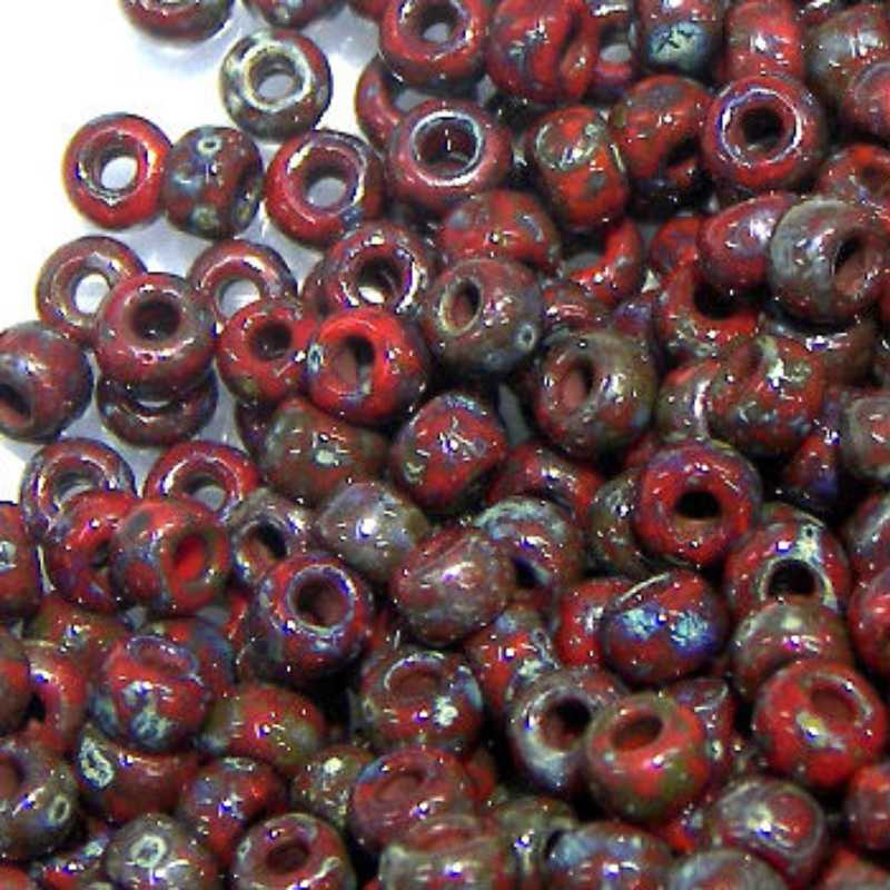 6/0 MIYUKI - rocalla - Opaque Picasso Red - 1gr. 4513 - - Crystaldreams Abalorios