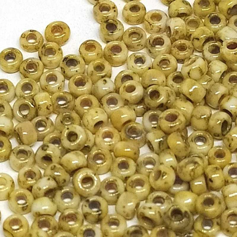 6/0 MIYUKI - rocalla - Opaque Picasso Yellow - 1gr. 4512 - - Crystaldreams Abalorios