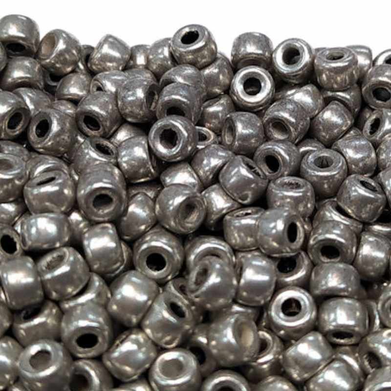 6/0 Matubo Beads - Silver Luster Jet - 5 gr. - - Crystaldreams Abalorios