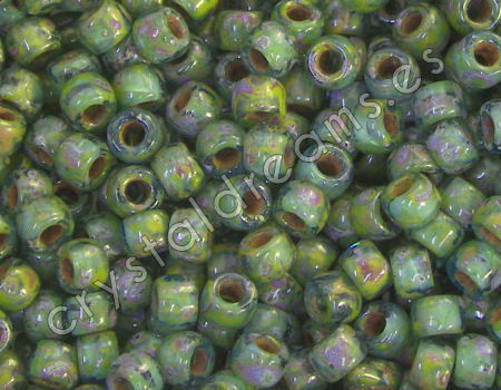 7/0 Matubo Beads - Aquamarine Travertin Dark - 5 gr. - - Crystaldreams Abalorios