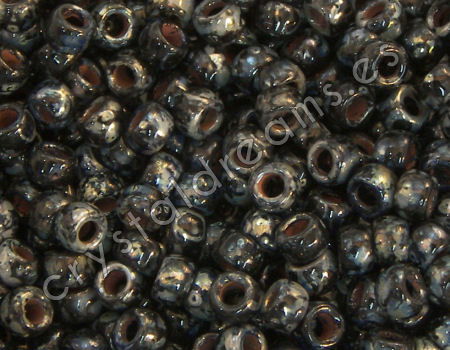 7/0 Matubo Beads - Jet Picasso - 5gr. - - Crystaldreams Abalorios