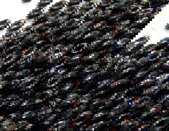 7/0 Matubo Beads - Jet Silver Picasso - 5gr. - - Crystaldreams Abalorios