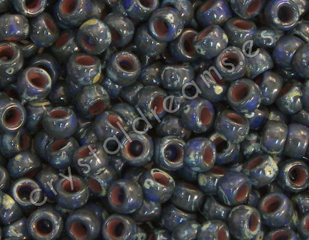 7/0 Matubo Beads - Opaque Blue Travertin Dark - 5gr. - - Crystaldreams Abalorios
