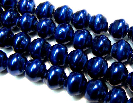 75 x Perlas cristal checo irregular Preciosa de 8mm - Met. Blue - - Crystaldreams Abalorios
