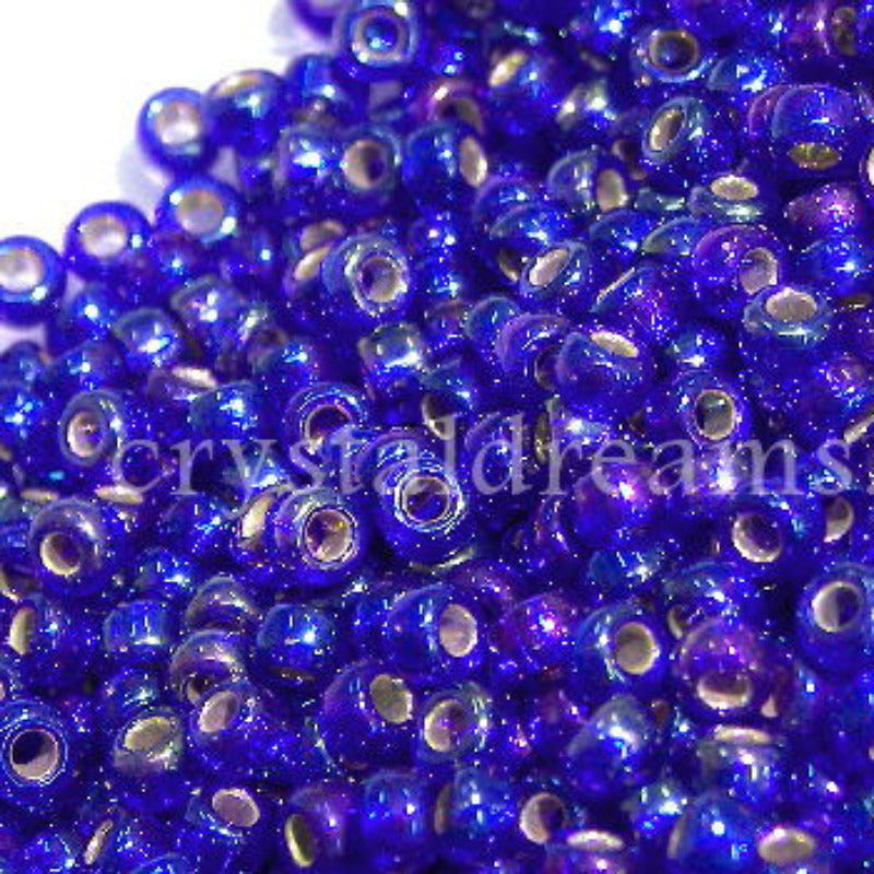 8/0 MIYUKI - rocalla - Cobalt AB Silver Lined - 1gr. - - Crystaldreams Abalorios