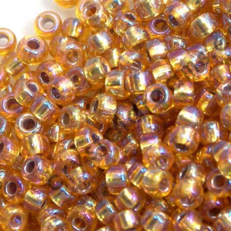 8/0 MIYUKI - rocalla - Dark Gold AB Silver Lined - 1gr. - - Crystaldreams Abalorios
