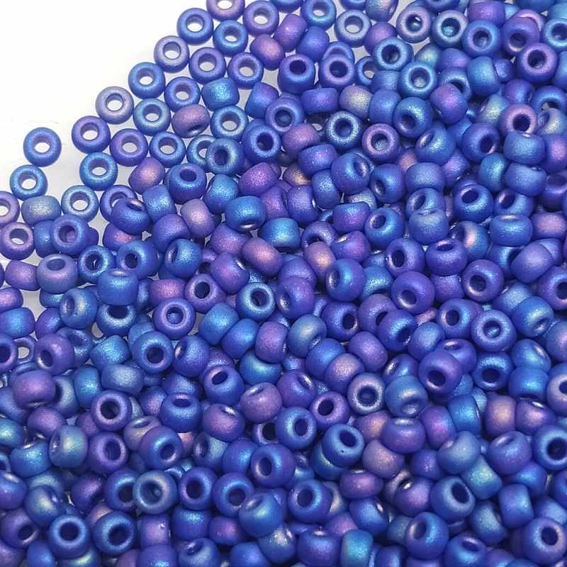 8/0 MIYUKI - rocalla - Matte Opaque Cobalt AB - 1gr. - - Crystaldreams Abalorios