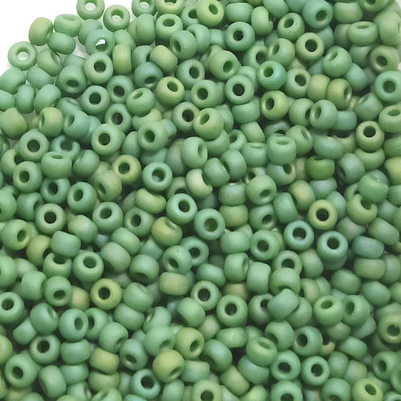 8/0 MIYUKI - rocalla - Matte Opaque Green AB - 1gr. - - Crystaldreams Abalorios