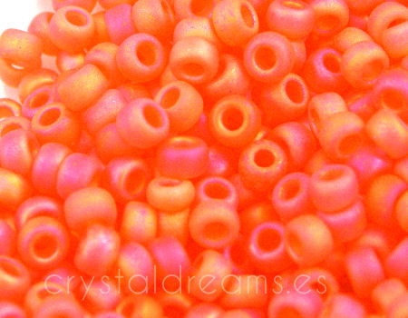 8/0 MIYUKI - rocalla - Matte Trasparent Orange AB - 1gr. - - Crystaldreams Abalorios
