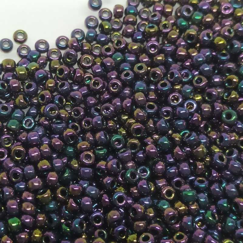 8/0 MIYUKI - rocalla - Metallic Dark Plum Iris - 1gr. - 454 - - Crystaldreams Abalorios