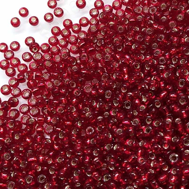 8/0 MIYUKI - rocalla - Ruby Silver Lined - 1gr. - - Crystaldreams Abalorios