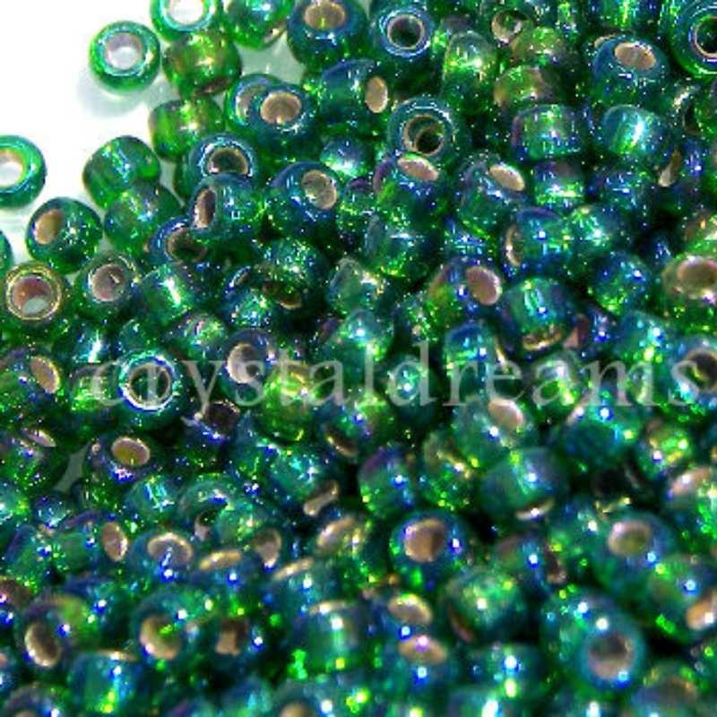 8/0 MIYUKI - rocalla - Silver Lined Green AB - 1gr. - - Crystaldreams Abalorios