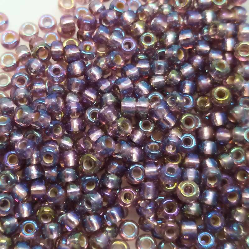 8/0 MIYUKI - rocalla - Smoky Amethyst AB Silver Lined - 1gr. - - Crystaldreams Abalorios