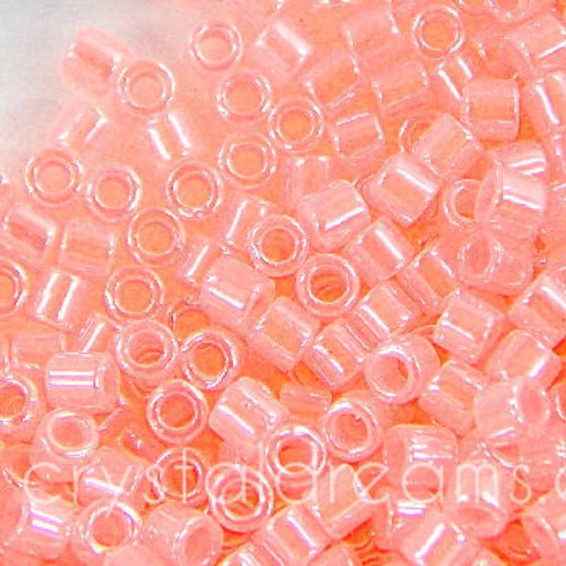 8/0 MIYUKI delica - Crystal Light Pink Lined - 1gr. - - Crystaldreams Abalorios