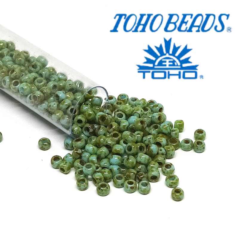 8/0 Toho - rocalla - Opaque Cornflower Picasso - 5gr. col. Y309 - - Crystaldreams Abalorios