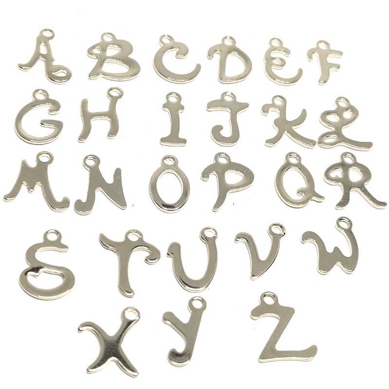 Alfabeto completo acero inox 304 11x4.5~9x0.7 Aguj:1,5mm - - Crystaldreams Abalorios
