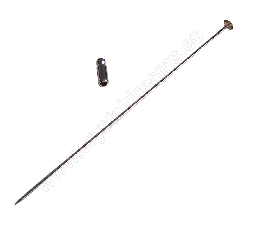 Alfiler broche con Roson 110 mm plateado x1 - - Crystaldreams Abalorios