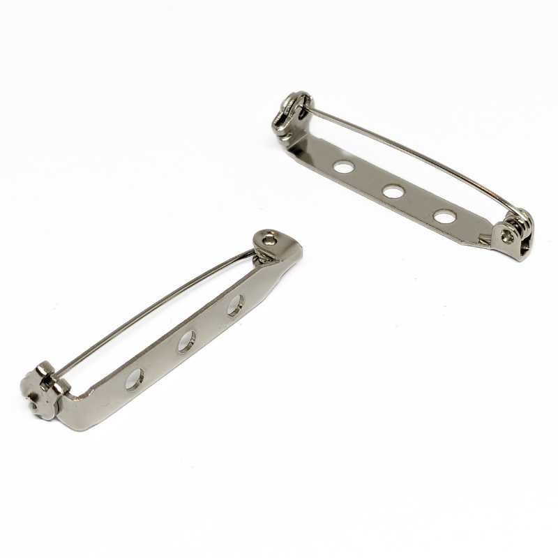 Alfiler broche imperdible 34 x5 x 6mm Platinum color x 1 - - Crystaldreams Abalorios