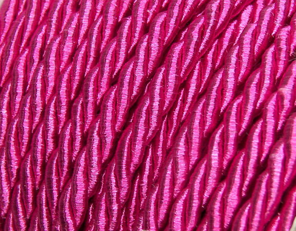 Algodón rayón trenzado 3mm - Fuchsia - - Crystaldreams Abalorios