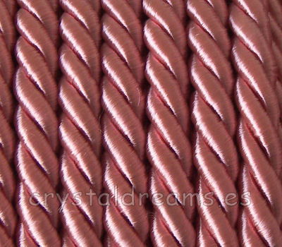 Algodón rayón trenzado 6mm - Metal Pink - - Crystaldreams Abalorios