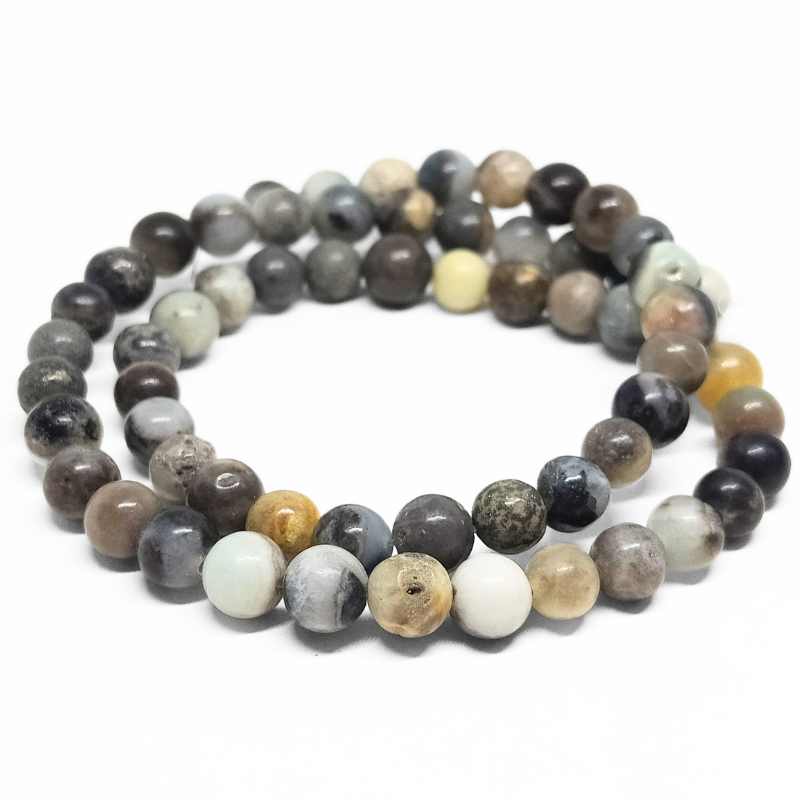 Amazonite Flower Brillo Round 6mm Agujero: 1mm 59 piezas - - Crystaldreams Abalorios