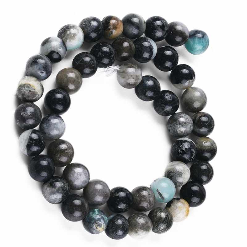 Amazonite Flower Brillo Round 8mm Agujero: 1mm 46 piezas - - Crystaldreams Abalorios