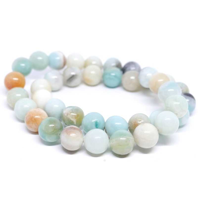 Amazonite Natural Brillo Round 10mm Agujero: 1mm 36 piezas - - Crystaldreams Abalorios