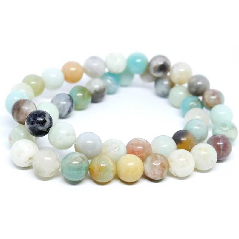 Amazonite Natural Brillo Round 8mm Agujero: 1mm 46 piezas - - Crystaldreams Abalorios