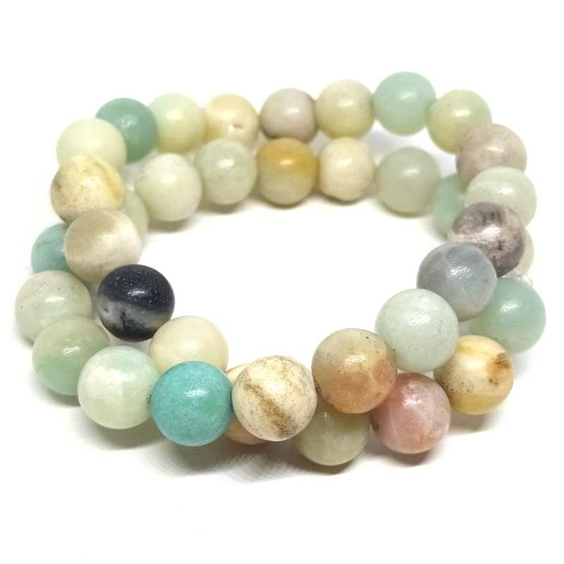 Amazonite Natural Mix Brillo Round 10mm Agujero: 1mm 36 piezas - - Crystaldreams Abalorios