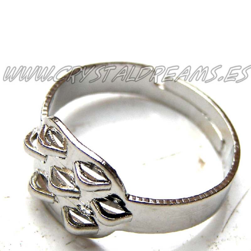 Anillo adjustable 7 anillas Silver Color - - Crystaldreams Abalorios