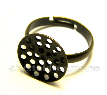 Anillo base perforada Small 13mm - Bronce - - Crystaldreams Abalorios