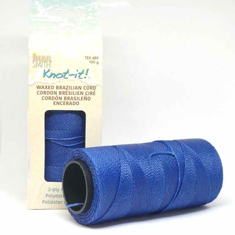 Bobina Cordón brasileño encerado 1mm de 2 cabos - Cobalt - - Crystaldreams Abalorios