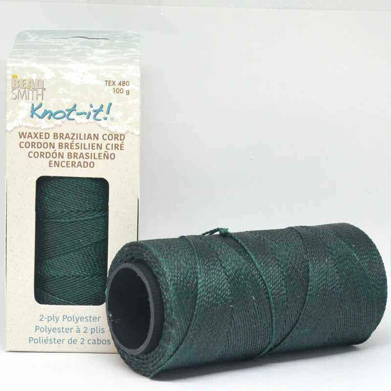 Bobina Cordón brasileño encerado 1mm de 2 cabos - Dark Green - - Crystaldreams Abalorios