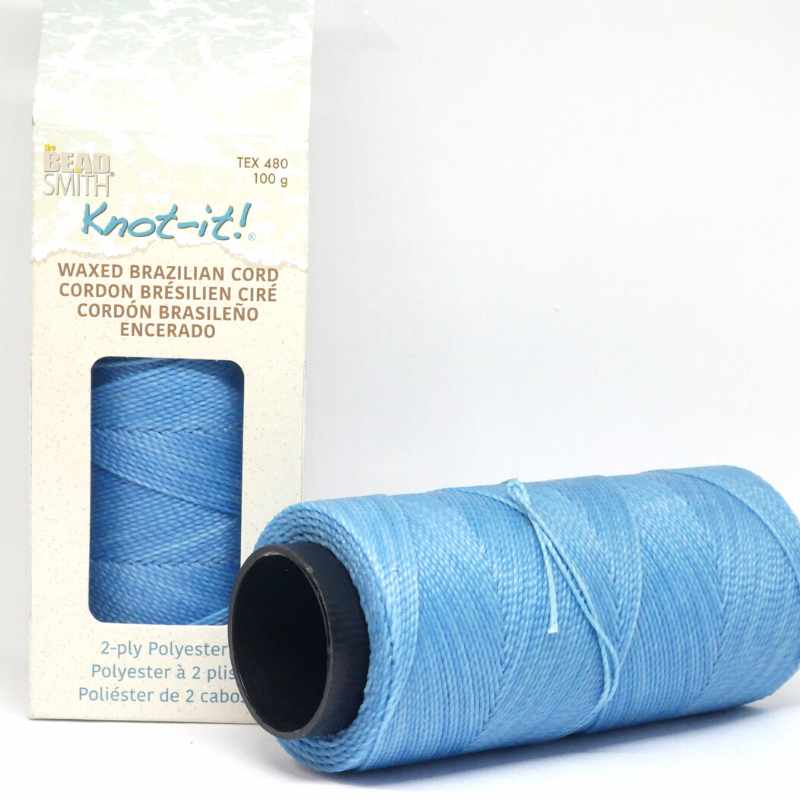 Bobina Cordón brasileño encerado 1mm de 2 cabos - Powder Blue - - Crystaldreams Abalorios