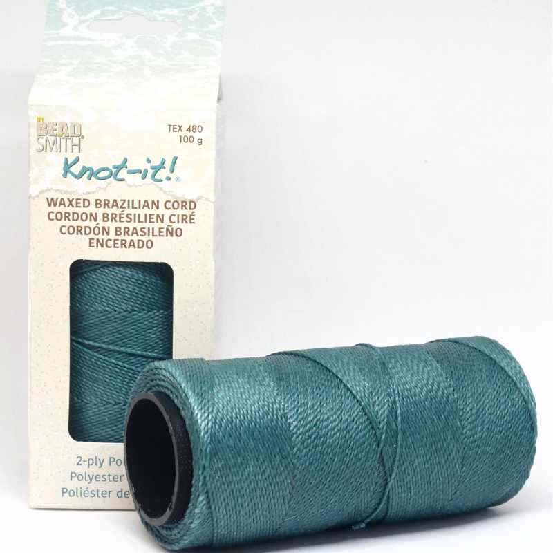 Bobina Cordón brasileño encerado 1mm de 2 cabos - Sea Green - - Crystaldreams Abalorios