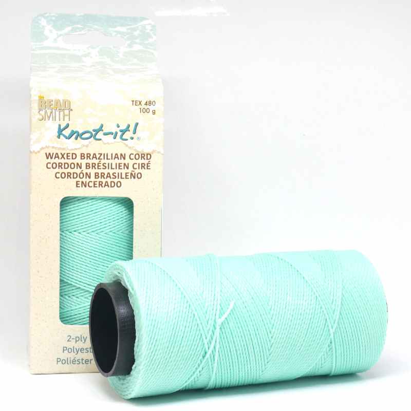 Bobina Cordón brasileño encerado 1mm de 2 cabos - Seafoam - - Crystaldreams Abalorios