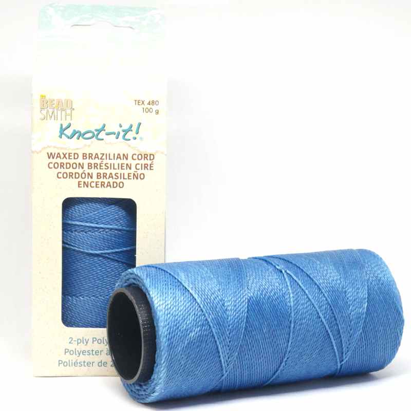 Bobina Cordón brasileño encerado 1mm de 2 cabos - Sky Blue - - Crystaldreams Abalorios