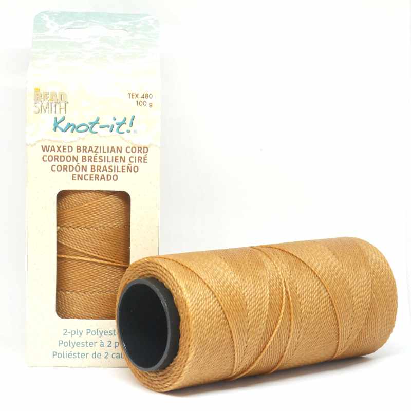Bobina Cordón brasileño encerado 1mm de 2 cabos Almond - - Crystaldreams Abalorios