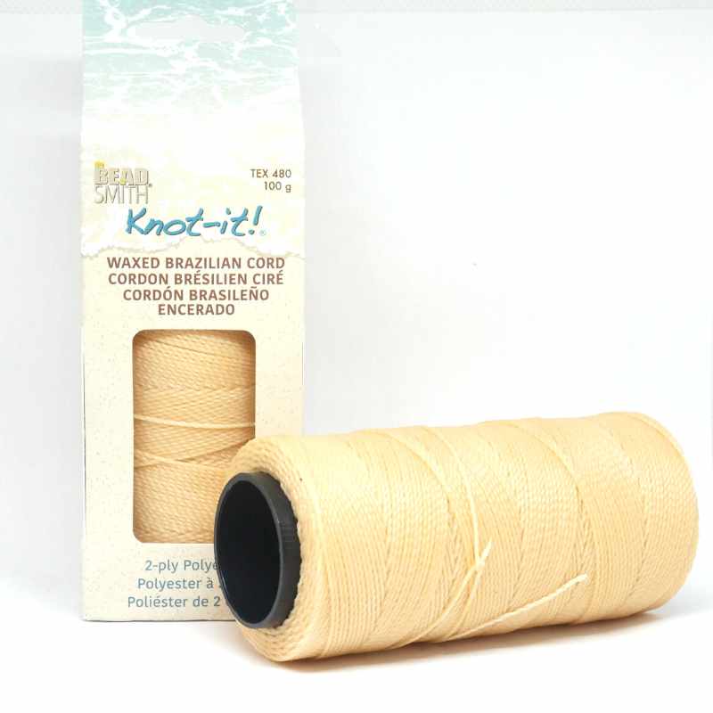 Bobina Cordón brasileño encerado 1mm de 2 cabos Beige - - Crystaldreams Abalorios