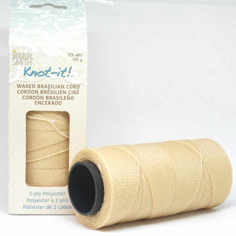 Bobina Cordón brasileño encerado 1mm de 2 cabos Cream - - Crystaldreams Abalorios