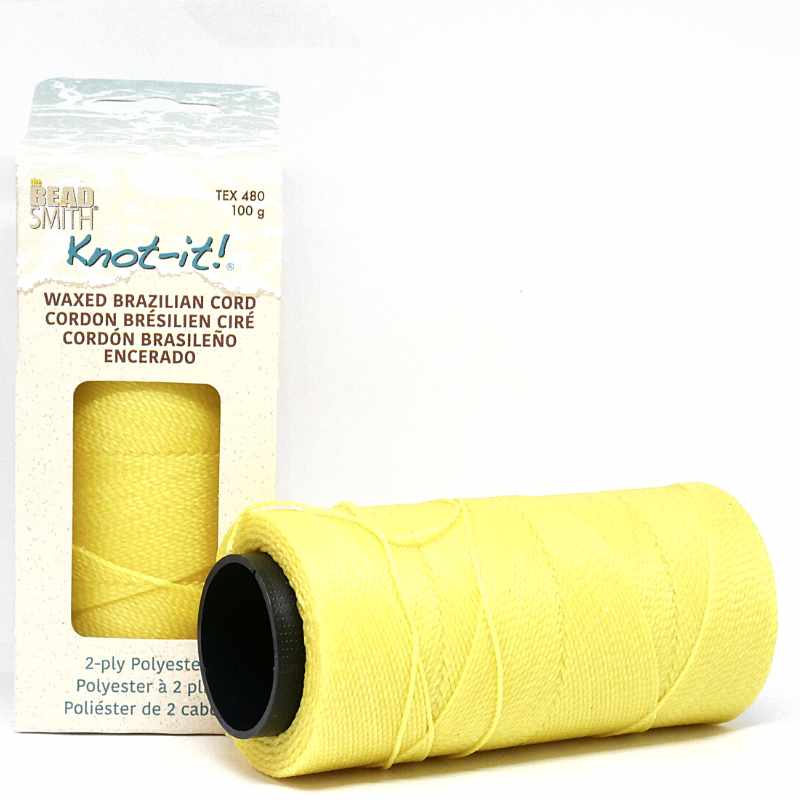 Bobina Cordón brasileño encerado 1mm de 2 cabos Yellow - - Crystaldreams Abalorios