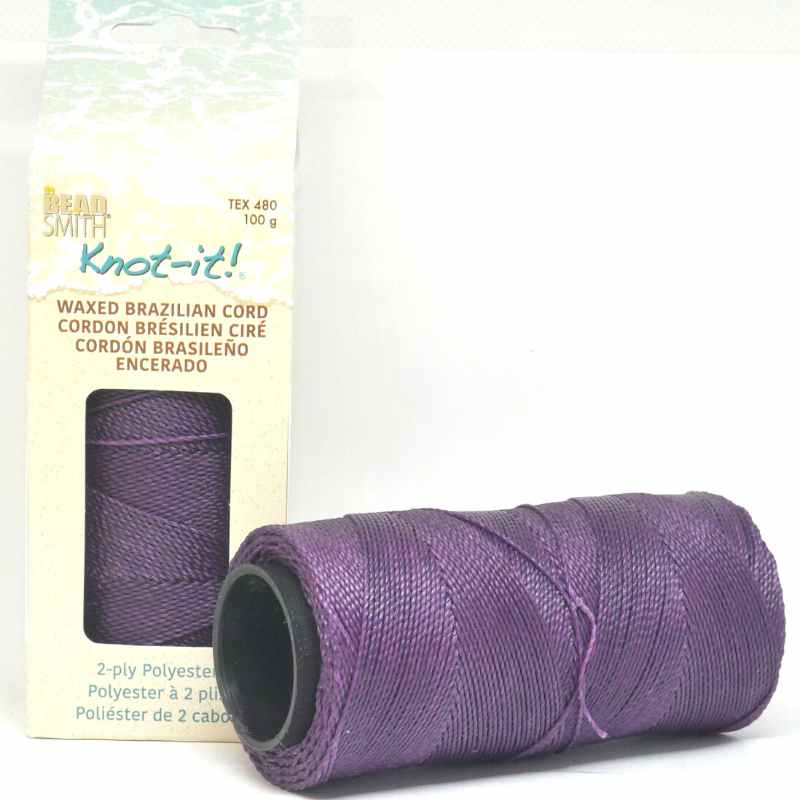 Bobina Cordón brasileño encerado de 1mm 2 cabos Amethyst - - Crystaldreams Abalorios