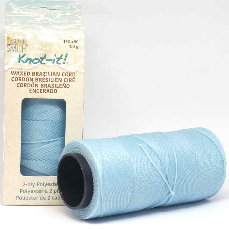 Bobina Cordón brasileño encerado de 1mm 2 cabos Baby Blue - - Crystaldreams Abalorios